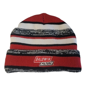 Vintage Baldwin Filters‎ Beanie Winter Knit Cuff Hat Stocking Cap Made in China.